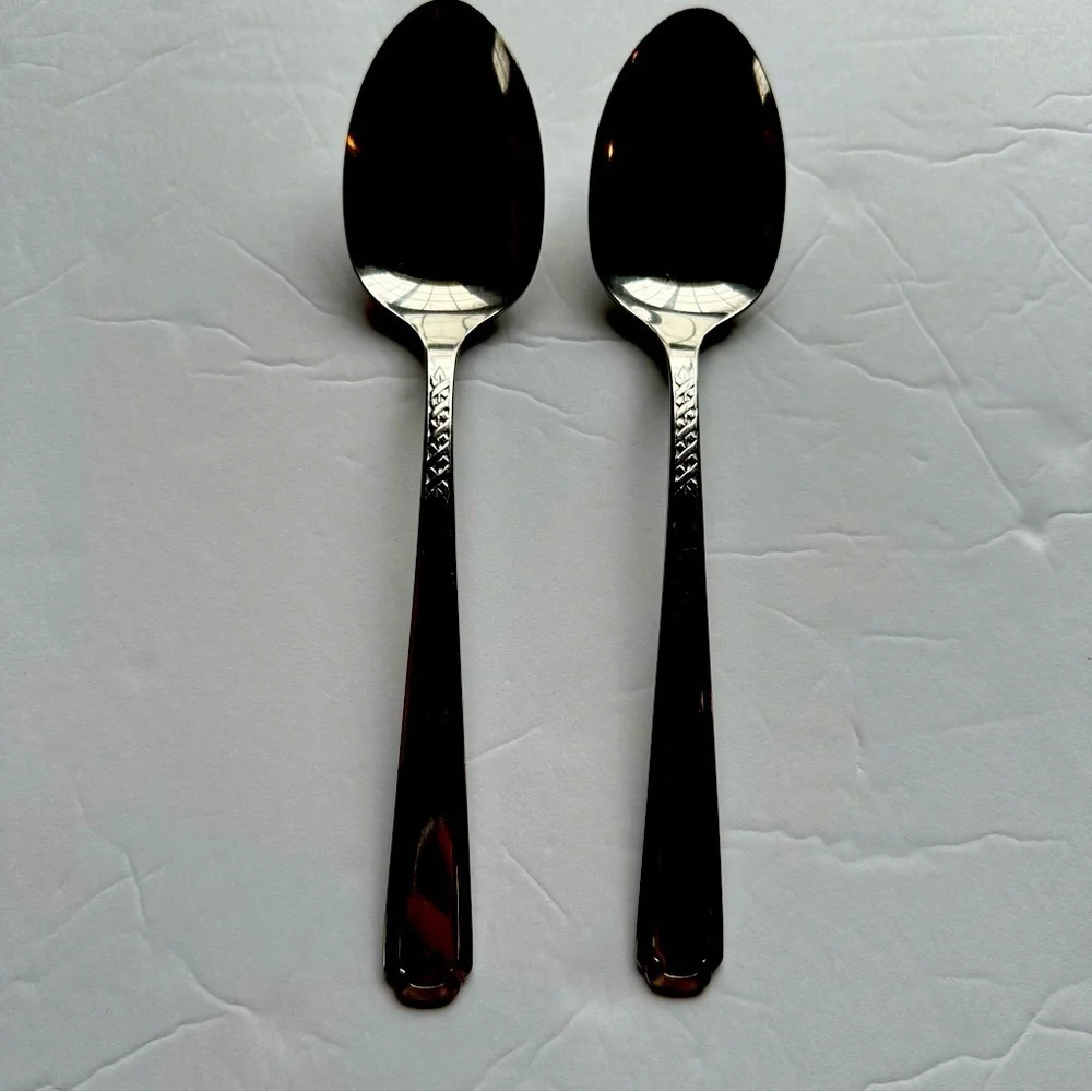 OneidaCraft Flight Deluxe Stainless Serving Spoons Discontinued Silverware -‎ 2